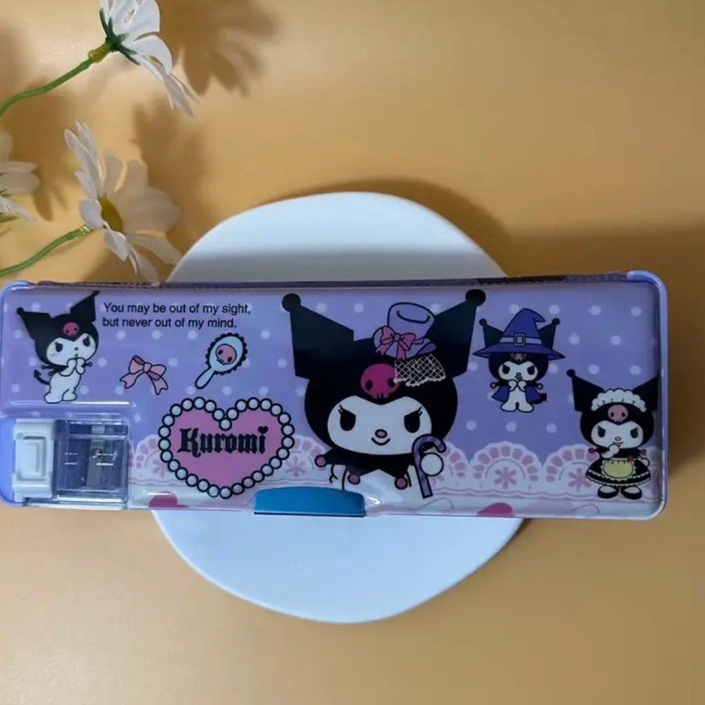 Super cute Kawaii Kuromi pencil case & stationary set